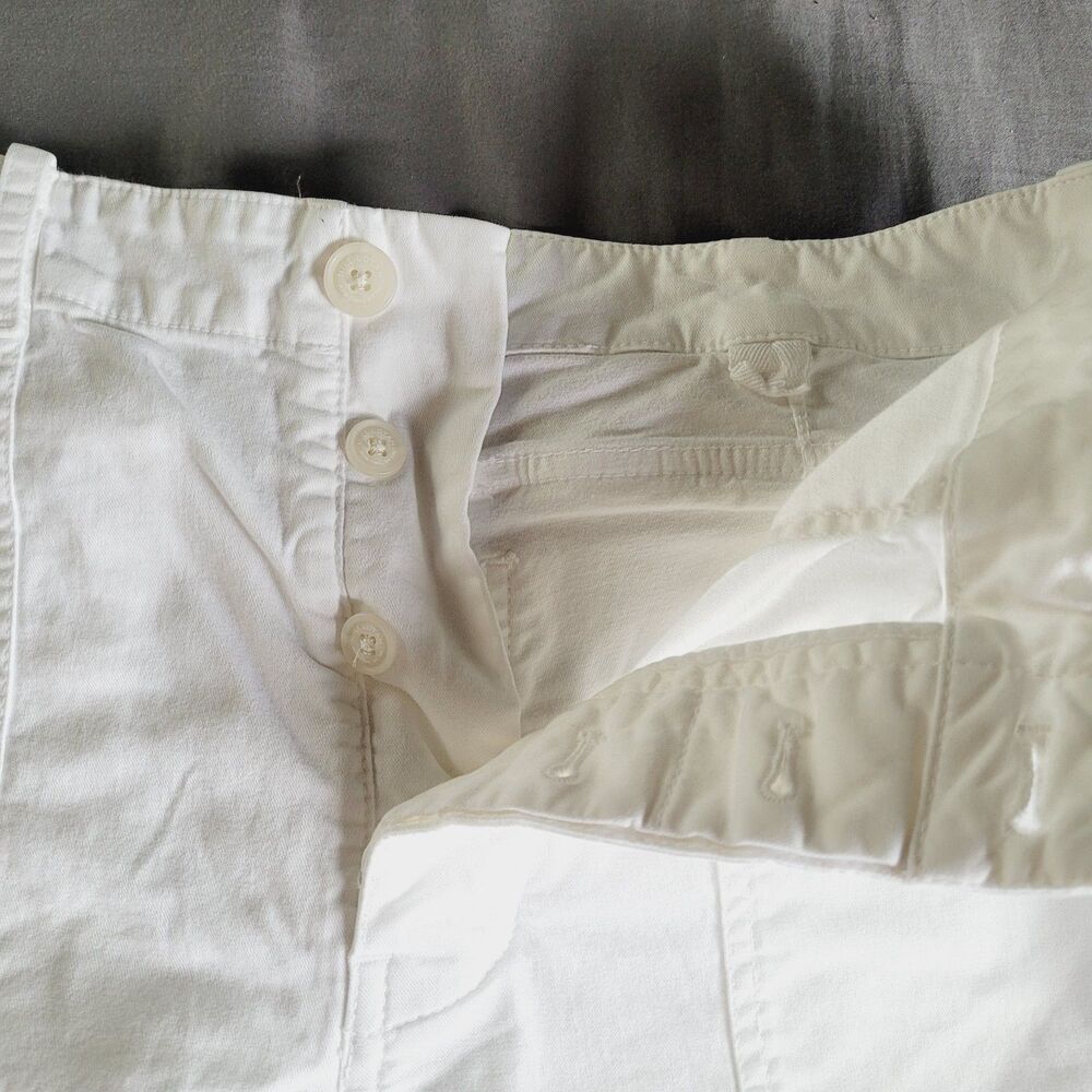 Nili Lotan Pants Issue 2609988 Womens Size 6 White Twill Wide Leg Button Fly - Picture 3 of 8